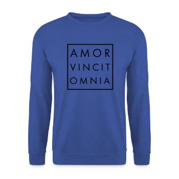 Amor vincit omnia N - Unisex Sweatshirt - royal blue - Front - Alina (178cm) & Michal (187cm)