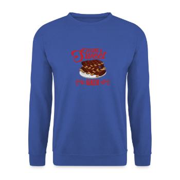 I love a sweet rack - Unisex Pullover - Royalblau - Vorne - Alina (178cm) & Michal (187cm)
