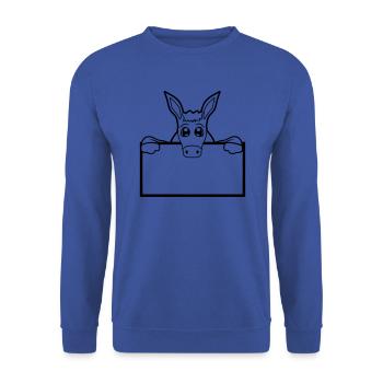 sign wall wall half text field surface write - Unisex Sweatshirt - royal blue - Front - Alina (178cm) & Michal (187cm)