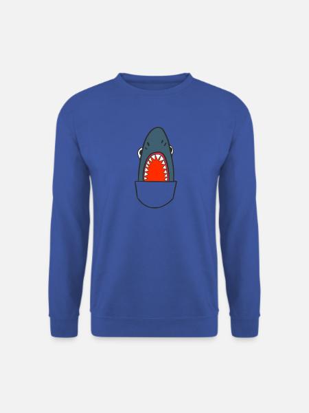 Hai in der Tasche I Haifisch am Strand Sommer - Unisex Pullover - Royalblau