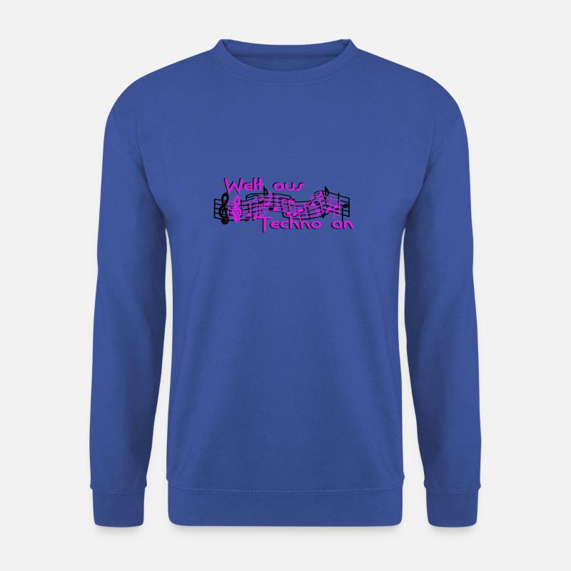 Welt aus Techno an Schriftzug - Unisex Pullover - Royalblau