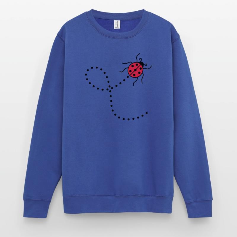 line dashed path path ladybug small sues Unisex Sweatshirt