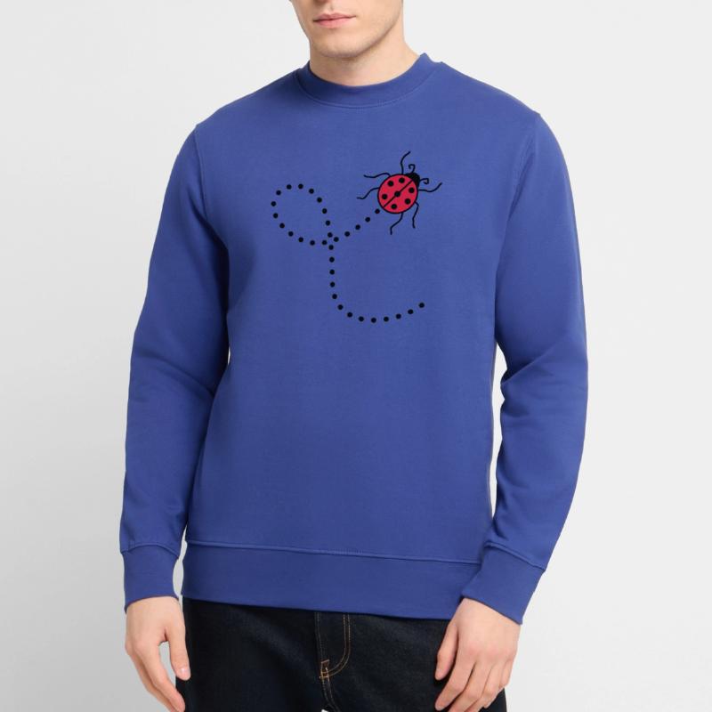 line dashed path path ladybug small sues Unisex Sweatshirt