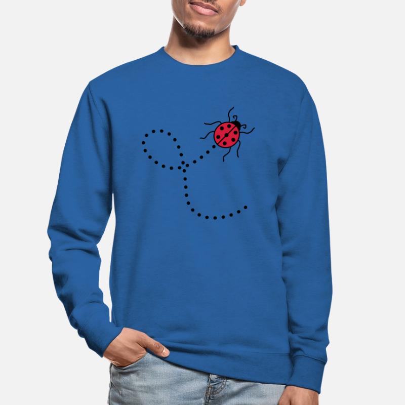 line dashed path path ladybug small sues Unisex Sweatshirt