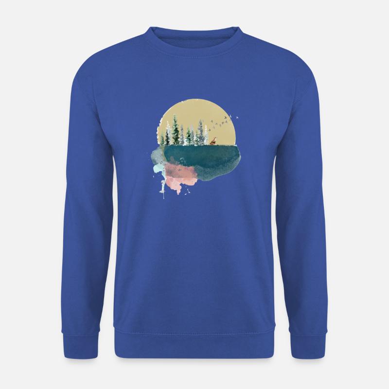 Watercolour Wald auf dem Mond! - Unisex Pullover - Royalblau