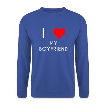J'adore mon ami ami motif - Sweat-shirt Unisexe - bleu royal - Devant - Alina (178cm) & Michal (187cm)