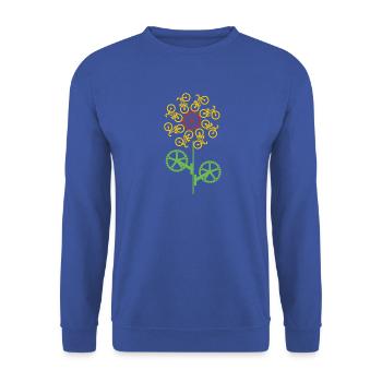SONNENBLUME FAHRRAD T-SHIRT LUSTIGES GESCHENK IDEE - Unisex Pullover - Royalblau - Vorne - Alina (178cm) & Michal (187cm)