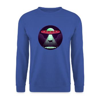 Alien Ufo Vache - Sweat-shirt Unisexe - bleu royal - Devant - Alina (178cm) & Michal (187cm)