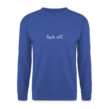 fuck off - Unisex Sweatshirt - royal blue - Front - Alina (178cm) & Michal (187cm)