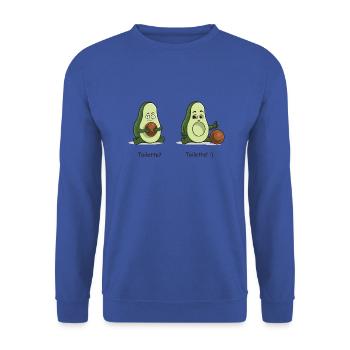 Avocado Toiletten Humor Kacken Druck Kacke Fäkal - Unisex Pullover - Royalblau - Vorne - Alina (178cm) & Michal (187cm)