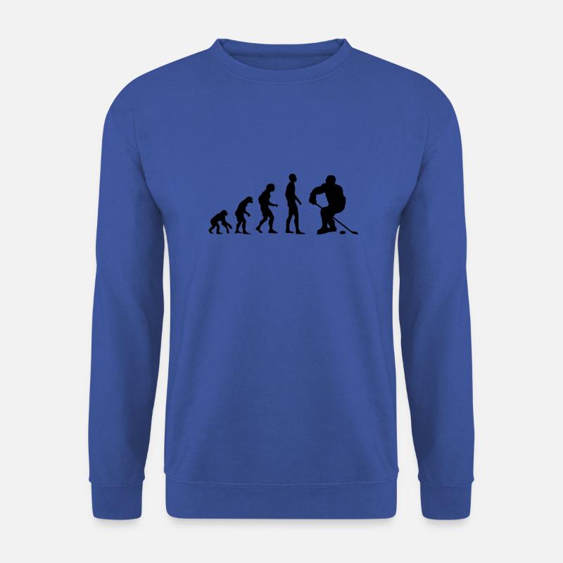 Evolution Eishockey, Icehockey, schwarz - Unisex Pullover - Royalblau