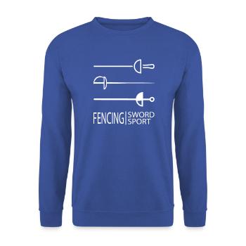 Sportfechten Fechten Degen Maske Fechter Geschenk - Unisex Pullover - Royalblau - Vorne - Alina (178cm) & Michal (187cm)