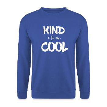 Kind is the new cool / nice is the new cool - Unisex Sweatshirt - royal blue - Front - Alina (178cm) & Michal (187cm)