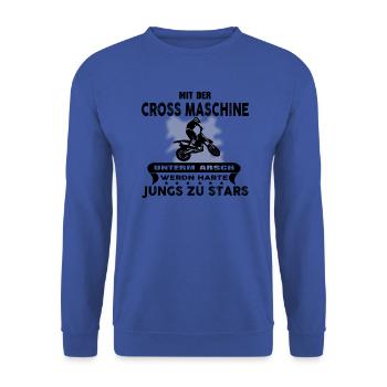 Motorcycle Shirt • Motorcross Youth • Gift - Unisex Sweatshirt - royal blue - Front - Alina (178cm) & Michal (187cm)