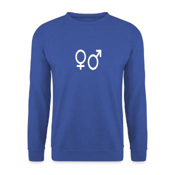 Man Mrs. Jan - Unisex Sweatshirt - royal blue - Front - Alina (178cm) & Michal (187cm)