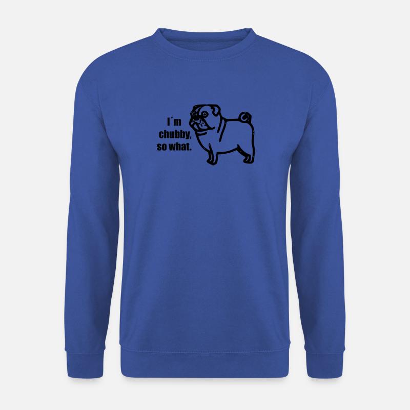 chubby pug - molliger Mops - Unisex Pullover - Royalblau