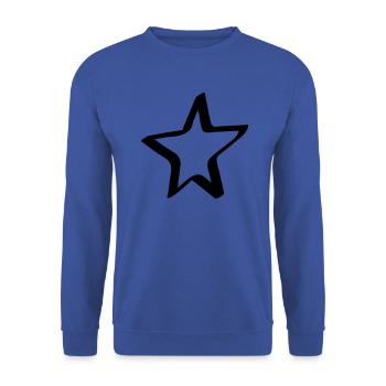 Étoile / étoile de bande dessinée - peint, dessiné, style bande dessinée - Sweat-shirt Unisexe - bleu royal - Devant - Alina (178cm) & Michal (187cm)