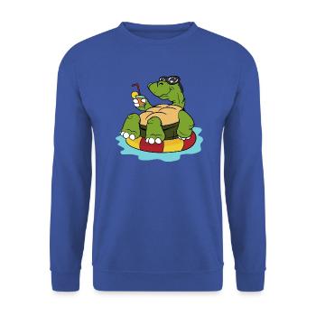 Summer tortoise turtles reptiles - Unisex Sweatshirt - royal blue - Front - Alina (178cm) & Michal (187cm)
