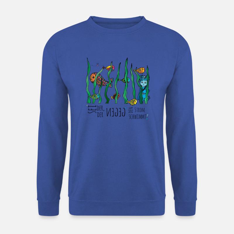 Udus mit den Fischen im Wasser - Unisex Pullover - Royalblau