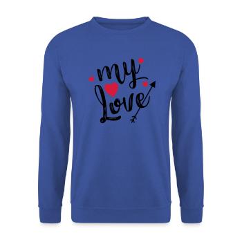 My Love - Lettrage Sweet Love dans la conception de bande dessinée - Sweat-shirt Unisexe - bleu royal - Devant - Alina (178cm) & Michal (187cm)