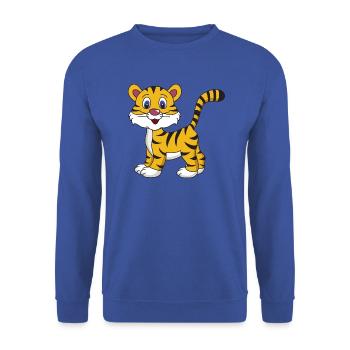 Baby Tiger - Unisex Sweatshirt - royal blue - Front - Alina (178cm) & Michal (187cm)