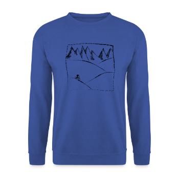 Montagnes de vélo VTT montagne VTT décrites - Sweat-shirt Unisexe - bleu royal - Devant - Alina (178cm) & Michal (187cm)