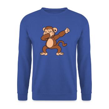 Dabbing Dab dancing monkey - Unisex Sweatshirt - royal blue - Front - Alina (178cm) & Michal (187cm)