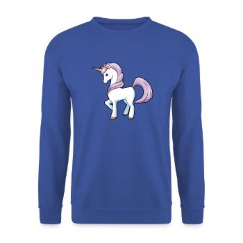 unicorn - Sweat-shirt Unisexe - bleu royal - Devant - Alina (178cm) & Michal (187cm)