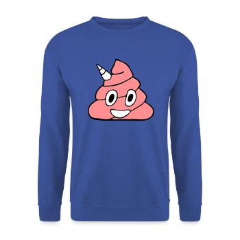 Pinker Einhorn Kackhaufen - Unisex Pullover - Royalblau - Vorne - Alina (178cm) & Michal (187cm)