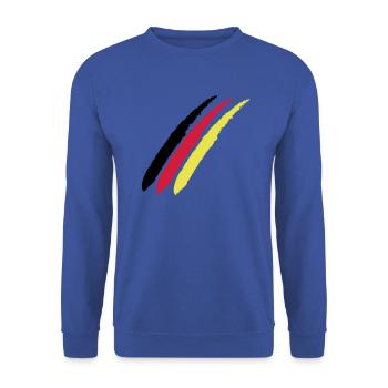 Germany German Fan Gift - Unisex Sweatshirt - royal blue - Front - Alina (178cm) & Michal (187cm)