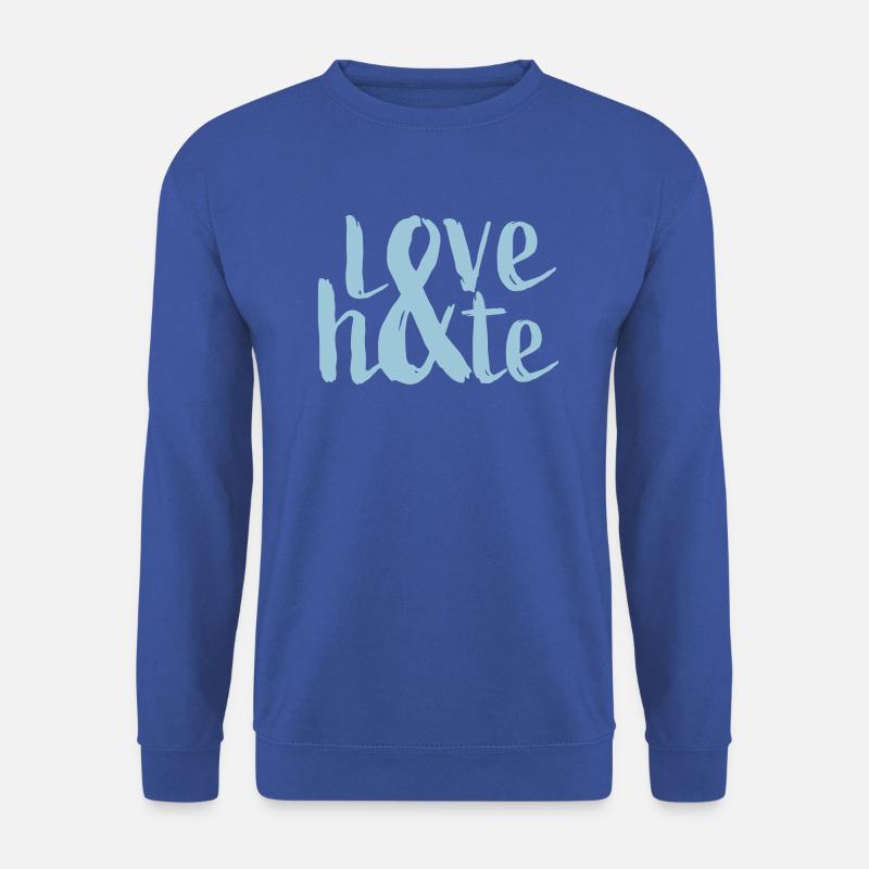 Liebe und Hass Typografie - Unisex Pullover - Royalblau