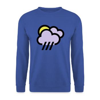 Regenwetter, schlechtes Wetter, Schauer Icon - Unisex Pullover - Royalblau - Vorne - Alina (178cm) & Michal (187cm)
