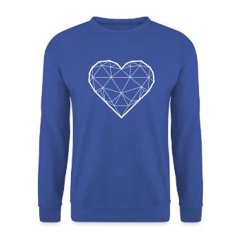 3D coeur blanc - Sweat-shirt Unisexe - bleu royal - Devant - Alina (178cm) & Michal (187cm)