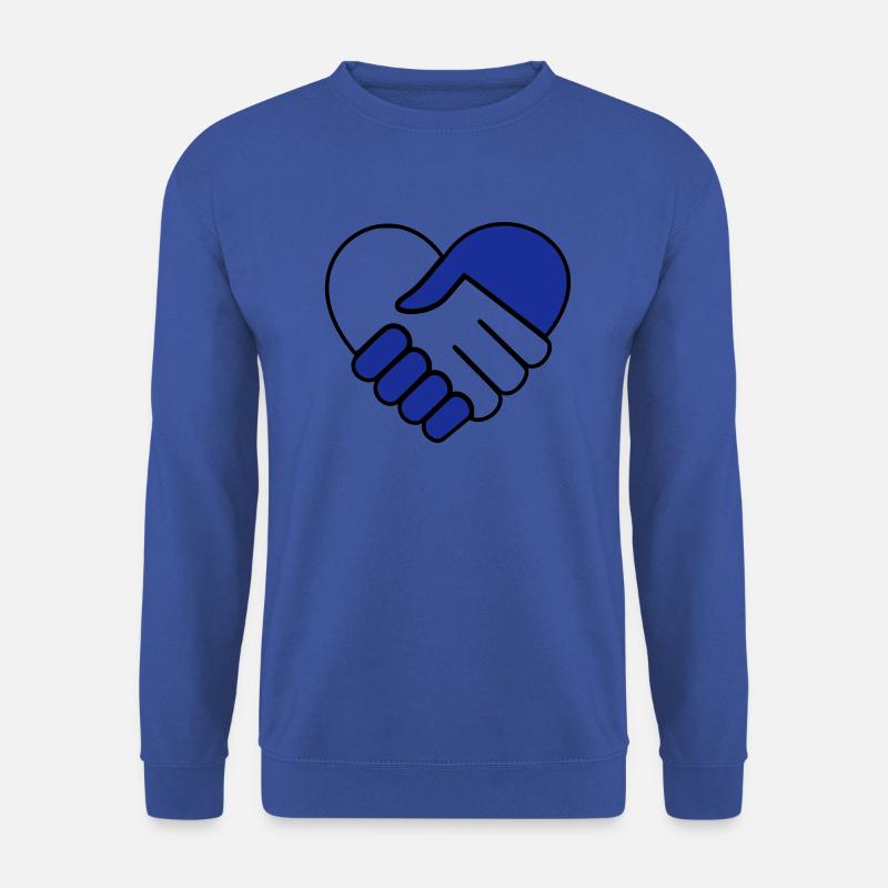 Hand in Hand Herz blau-farblos - Unisex Pullover - Royalblau