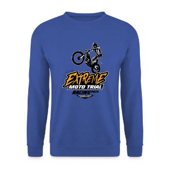 Trial - Trialsport - Moto Trial - Motorcycle Trial - Unisex Pullover - Royalblau - Vorne - Alina (178cm) & Michal (187cm)