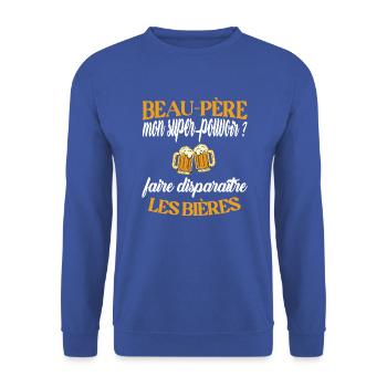 Beau-père t-shirt bière humoristique homme - Sweat-shirt Unisexe - bleu royal - Devant - Alina (178cm) & Michal (187cm)