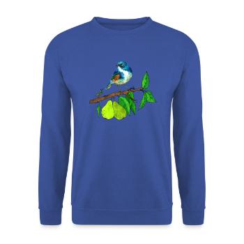 Blue bird and pear - Unisex Sweatshirt - royal blue - Front - Alina (178cm) & Michal (187cm)