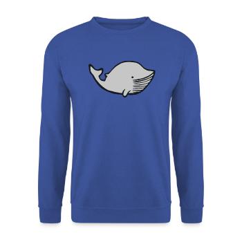 Wal Kind Kinder Baby Fisch Geschenkidee - Unisex Pullover - Royalblau - Vorne - Alina (178cm) & Michal (187cm)