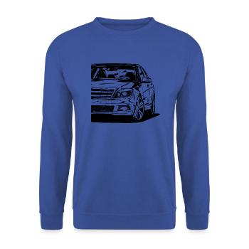 W204 - Unisex Sweatshirt - royal blue - Front - Alina (178cm) & Michal (187cm)
