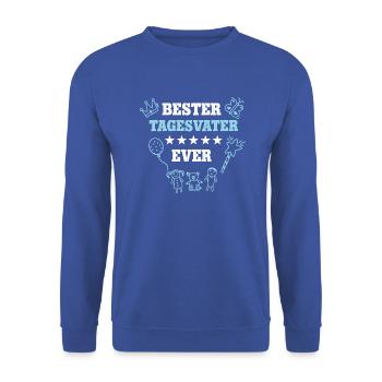 Tagesvater Abschied Kita Kindergarten Krippe - Unisex Pullover - Royalblau - Vorne - Alina (178cm) & Michal (187cm)