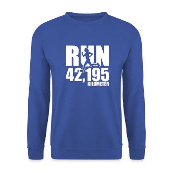 Running Marathon T-Shirt - Unisex Sweatshirt - royal blue - Front - Alina (178cm) & Michal (187cm)