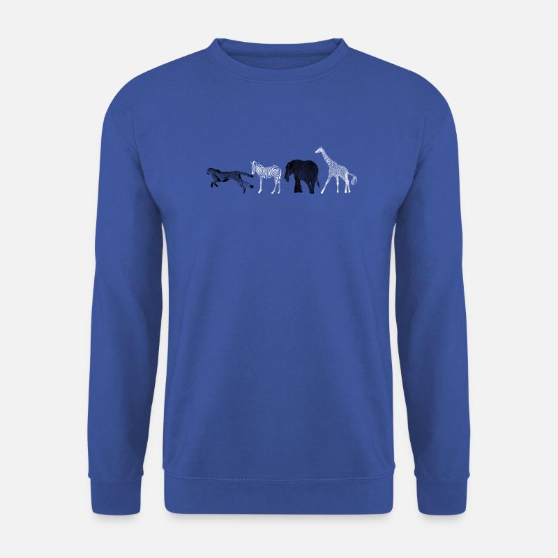 Afrika Tiere schwarz weiß - Unisex Pullover - Royalblau