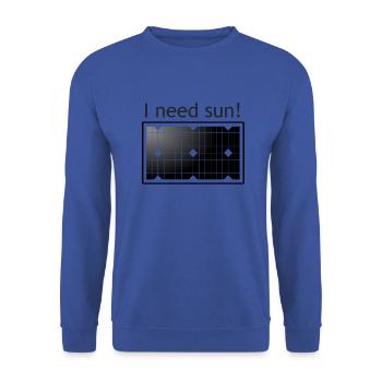 I need Sun - Unisex Pullover - Royalblau - Vorne - Alina (178cm) & Michal (187cm)