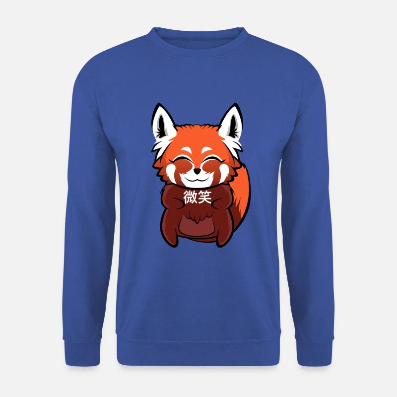 "微笑" (Lächeln) Roter Panda - Unisex Pullover - Royalblau