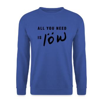 Tout ce dont vous avez besoin c'est Löw - Sweat-shirt Unisexe - bleu royal - Devant - Alina (178cm) & Michal (187cm)