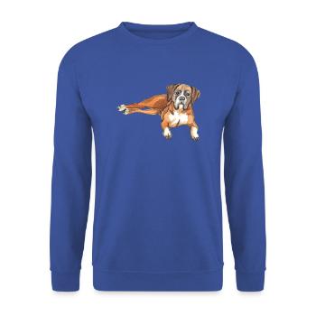 Boxeur allemand - Sweat-shirt Unisexe - bleu royal - Devant - Alina (178cm) & Michal (187cm)