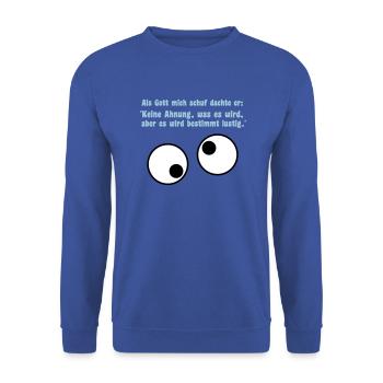 lustig - Unisex Pullover - Royalblau - Vorne - Alina (178cm) & Michal (187cm)