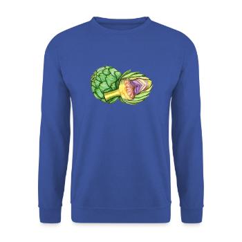 Artischocke - Unisex Pullover - Royalblau - Vorne - Alina (178cm) & Michal (187cm)