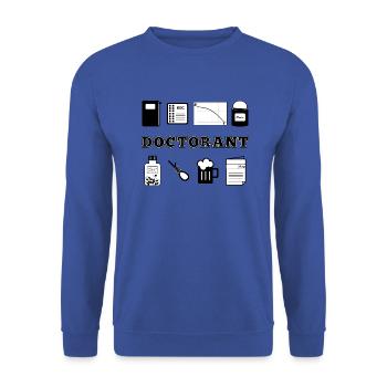 Definition Doktorand - Unisex Pullover - Royalblau - Vorne - Alina (178cm) & Michal (187cm)