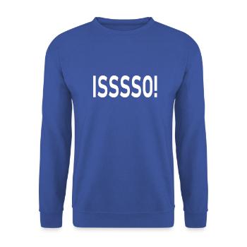 isssso - Unisex Pullover - Royalblau - Vorne - Alina (178cm) & Michal (187cm)